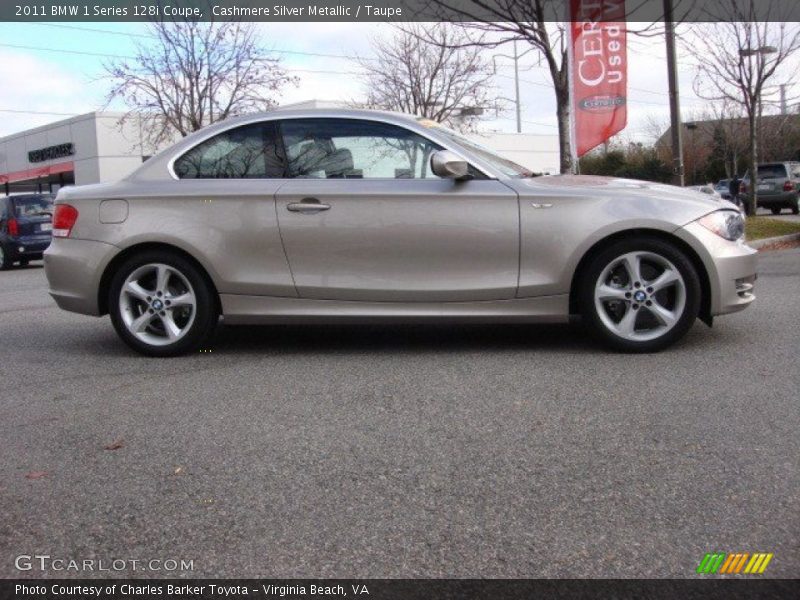 Cashmere Silver Metallic / Taupe 2011 BMW 1 Series 128i Coupe