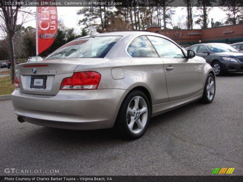 Cashmere Silver Metallic / Taupe 2011 BMW 1 Series 128i Coupe