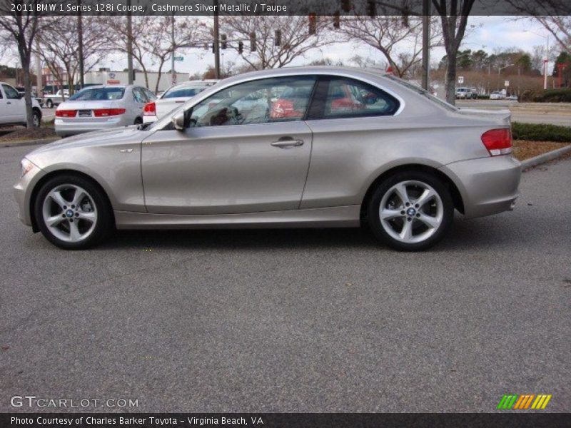 Cashmere Silver Metallic / Taupe 2011 BMW 1 Series 128i Coupe