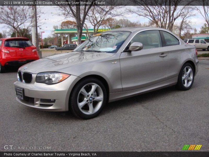 Cashmere Silver Metallic / Taupe 2011 BMW 1 Series 128i Coupe