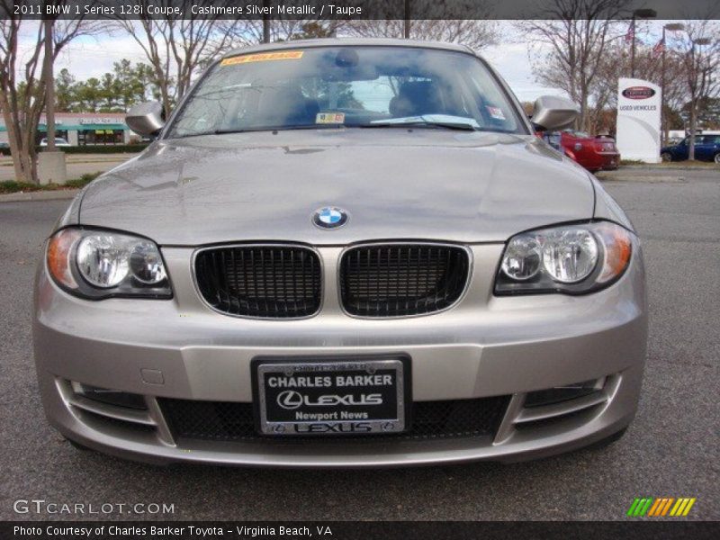 Cashmere Silver Metallic / Taupe 2011 BMW 1 Series 128i Coupe