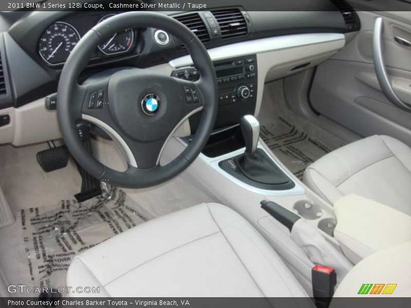Cashmere Silver Metallic / Taupe 2011 BMW 1 Series 128i Coupe