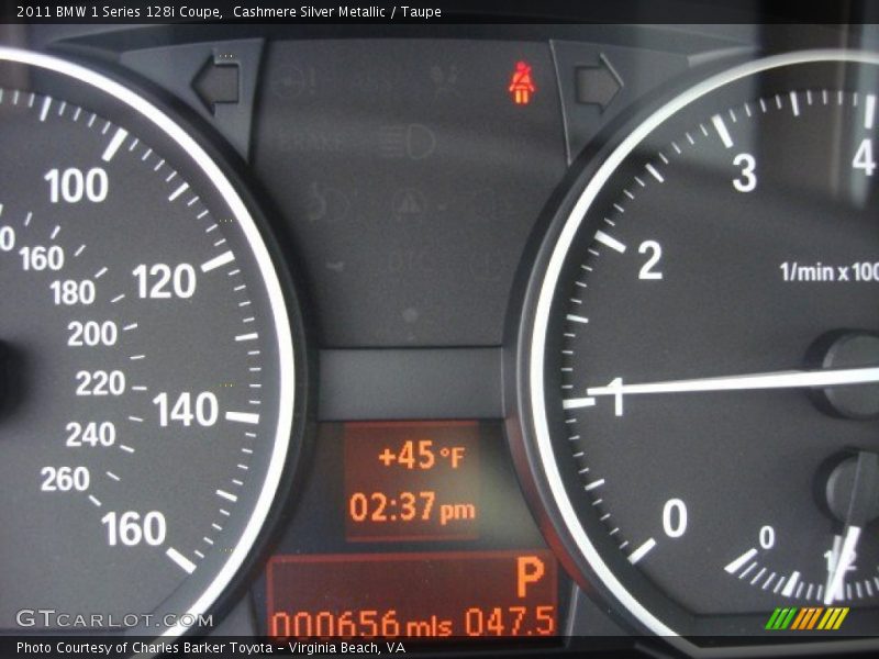 Cashmere Silver Metallic / Taupe 2011 BMW 1 Series 128i Coupe