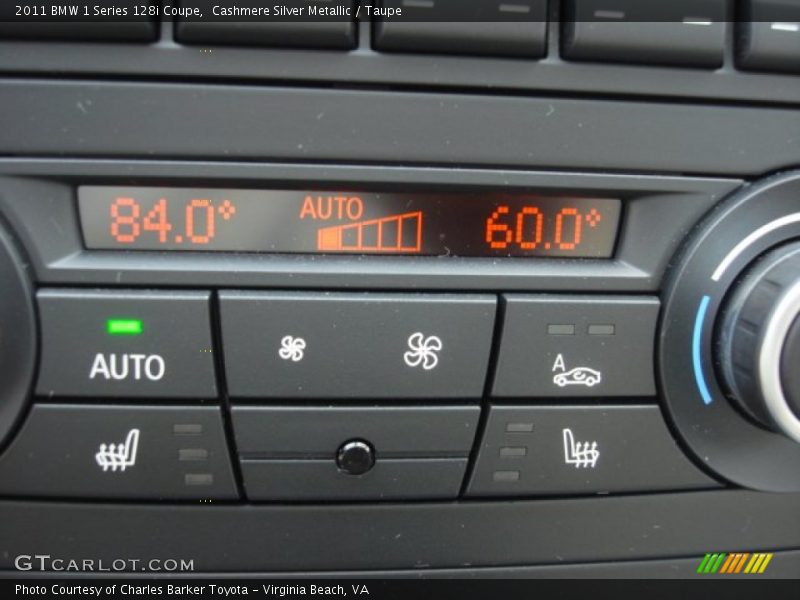 Cashmere Silver Metallic / Taupe 2011 BMW 1 Series 128i Coupe
