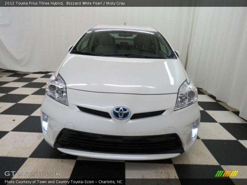 Blizzard White Pearl / Misty Gray 2013 Toyota Prius Three Hybrid