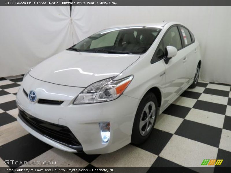 Blizzard White Pearl / Misty Gray 2013 Toyota Prius Three Hybrid