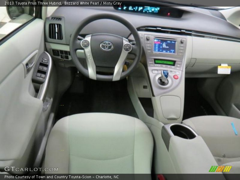 Blizzard White Pearl / Misty Gray 2013 Toyota Prius Three Hybrid