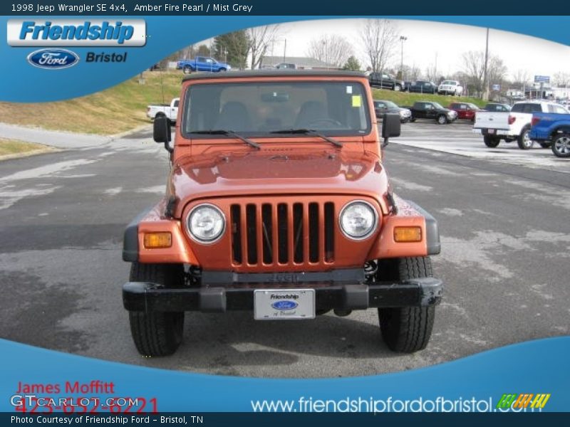 Amber Fire Pearl / Mist Grey 1998 Jeep Wrangler SE 4x4