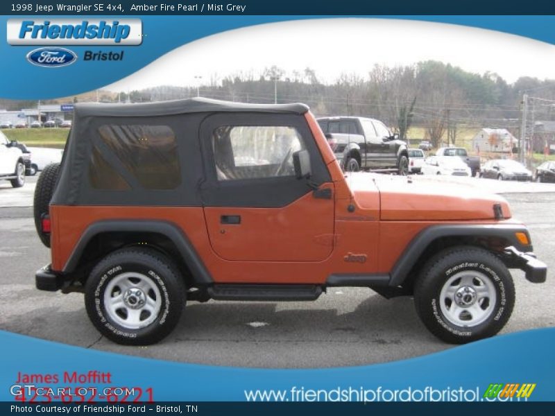Amber Fire Pearl / Mist Grey 1998 Jeep Wrangler SE 4x4