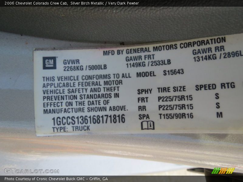 Silver Birch Metallic / Very Dark Pewter 2006 Chevrolet Colorado Crew Cab
