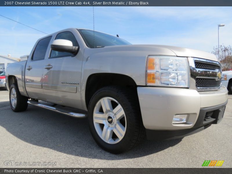 Silver Birch Metallic / Ebony Black 2007 Chevrolet Silverado 1500 LTZ Crew Cab 4x4
