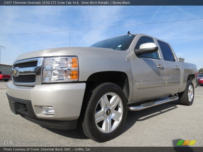 Silver Birch Metallic / Ebony Black 2007 Chevrolet Silverado 1500 LTZ Crew Cab 4x4