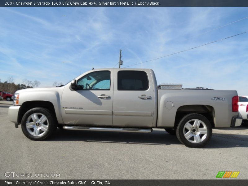 Silver Birch Metallic / Ebony Black 2007 Chevrolet Silverado 1500 LTZ Crew Cab 4x4