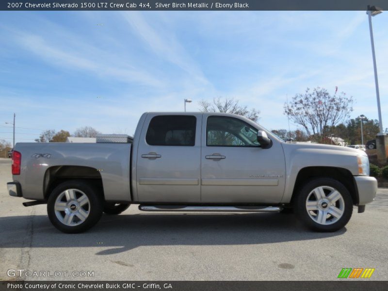 Silver Birch Metallic / Ebony Black 2007 Chevrolet Silverado 1500 LTZ Crew Cab 4x4