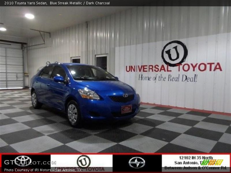 Blue Streak Metallic / Dark Charcoal 2010 Toyota Yaris Sedan