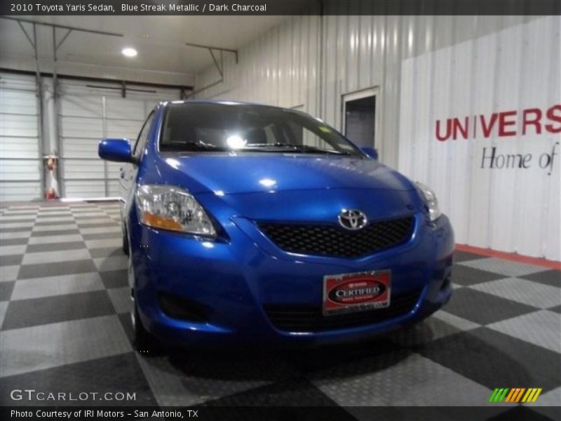 Blue Streak Metallic / Dark Charcoal 2010 Toyota Yaris Sedan