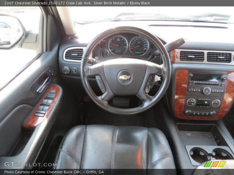 Silver Birch Metallic / Ebony Black 2007 Chevrolet Silverado 1500 LTZ Crew Cab 4x4