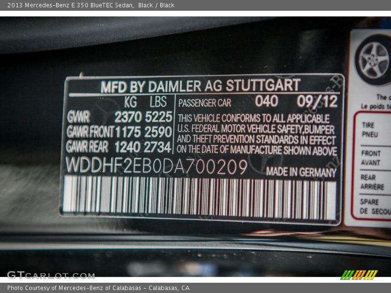 Black / Black 2013 Mercedes-Benz E 350 BlueTEC Sedan