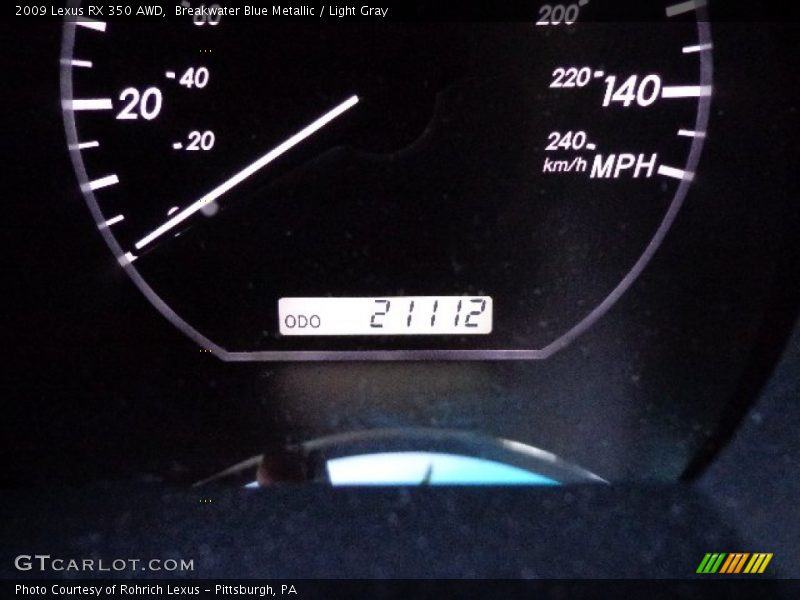 Breakwater Blue Metallic / Light Gray 2009 Lexus RX 350 AWD