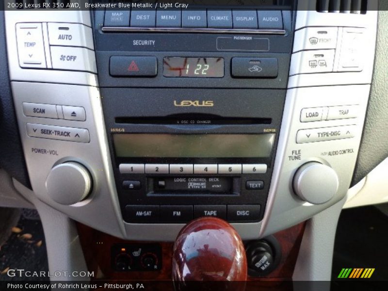 Breakwater Blue Metallic / Light Gray 2009 Lexus RX 350 AWD