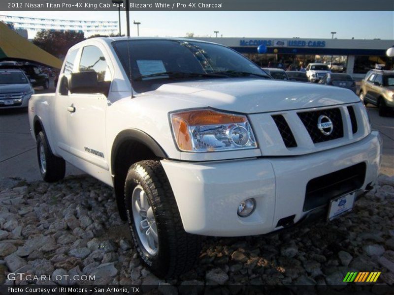 Blizzard White / Pro 4X Charcoal 2012 Nissan Titan Pro-4X King Cab 4x4