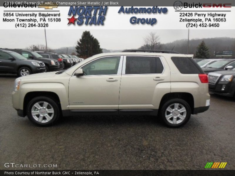 Champagne Silver Metallic / Jet Black 2013 GMC Terrain SLT AWD
