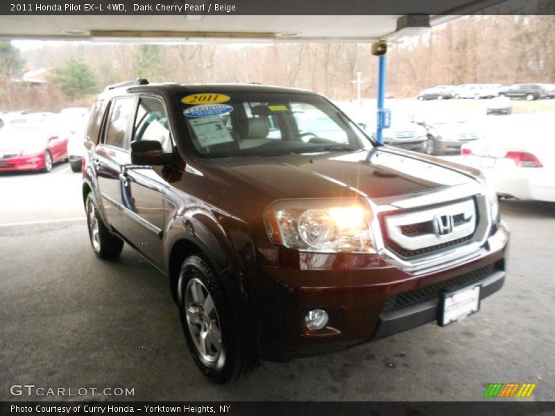 Dark Cherry Pearl / Beige 2011 Honda Pilot EX-L 4WD