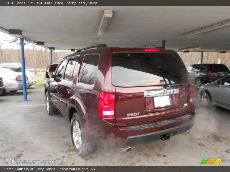 Dark Cherry Pearl / Beige 2011 Honda Pilot EX-L 4WD
