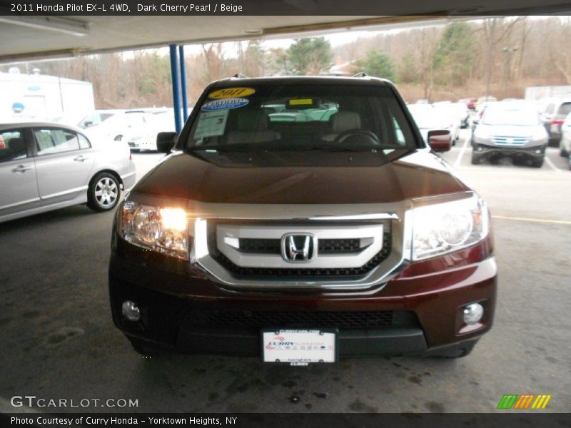 Dark Cherry Pearl / Beige 2011 Honda Pilot EX-L 4WD
