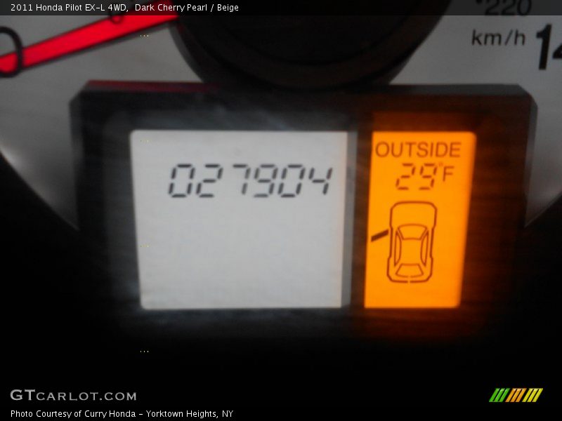 Dark Cherry Pearl / Beige 2011 Honda Pilot EX-L 4WD