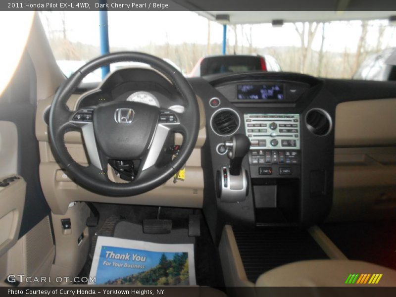 Dark Cherry Pearl / Beige 2011 Honda Pilot EX-L 4WD