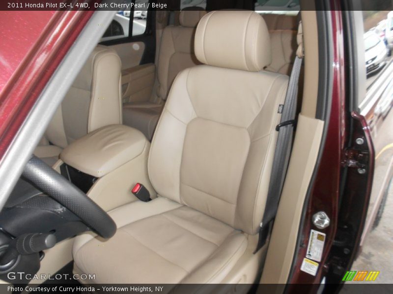 Dark Cherry Pearl / Beige 2011 Honda Pilot EX-L 4WD