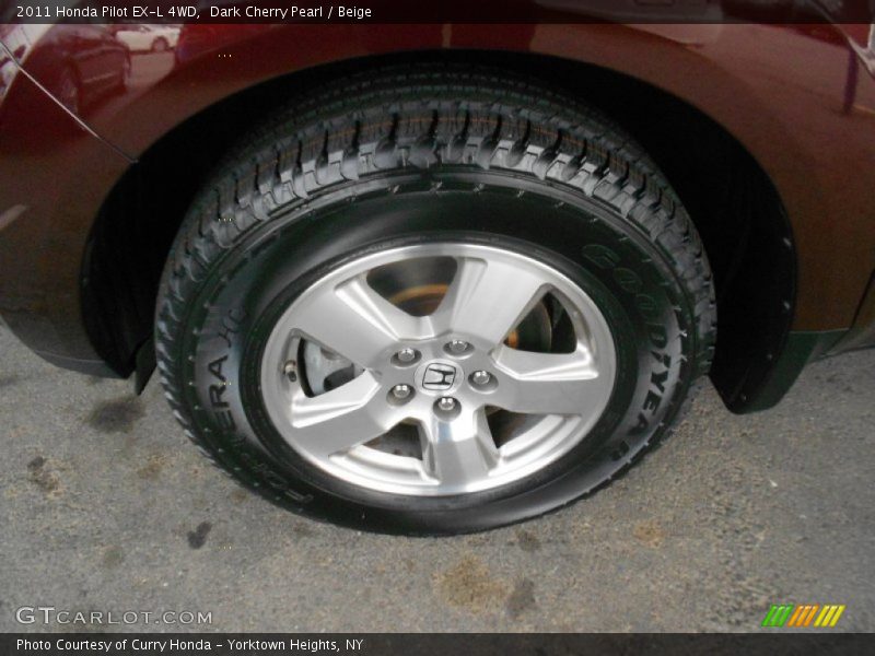 Dark Cherry Pearl / Beige 2011 Honda Pilot EX-L 4WD