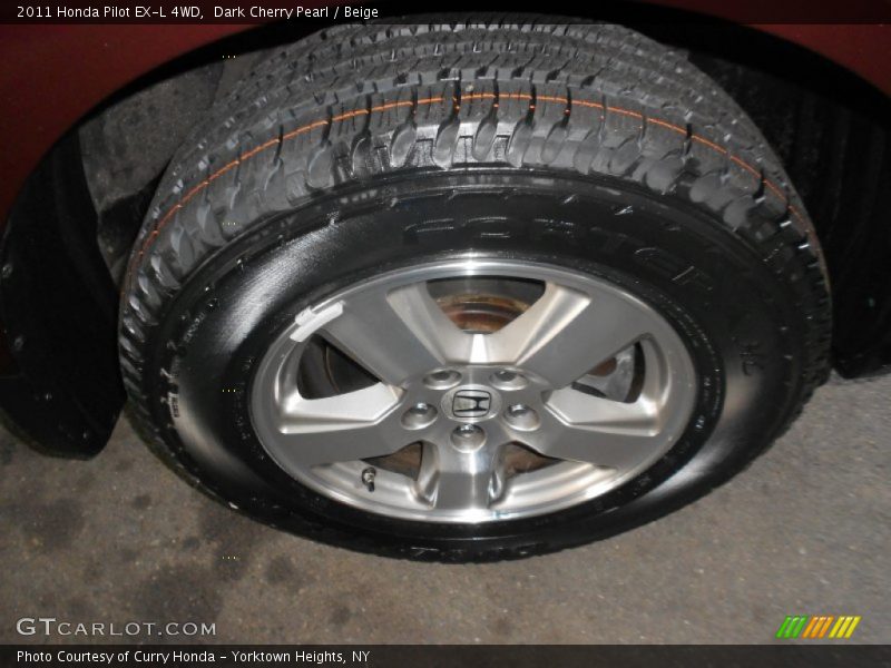 Dark Cherry Pearl / Beige 2011 Honda Pilot EX-L 4WD