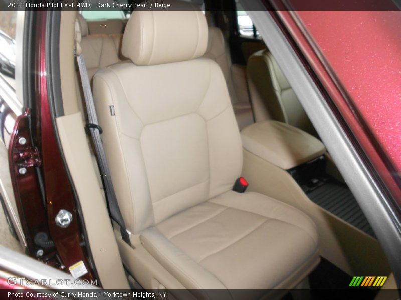 Dark Cherry Pearl / Beige 2011 Honda Pilot EX-L 4WD