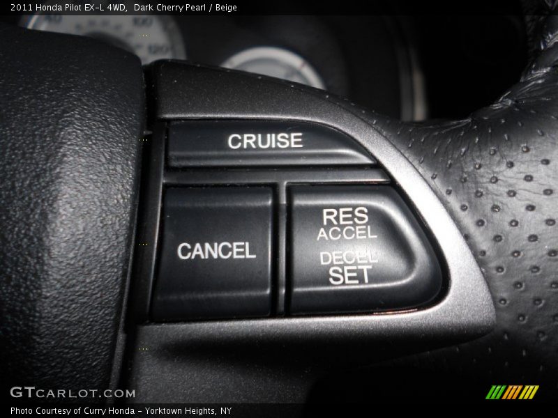 Dark Cherry Pearl / Beige 2011 Honda Pilot EX-L 4WD