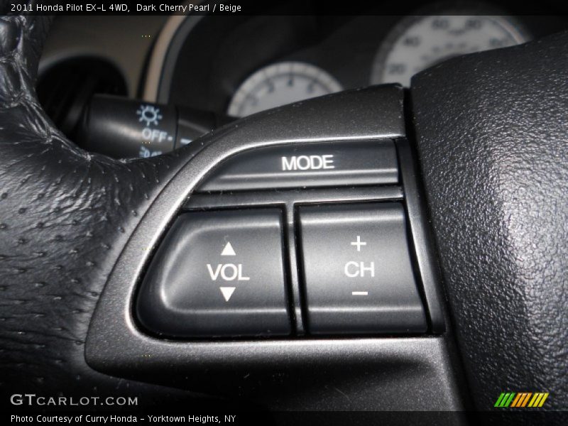 Dark Cherry Pearl / Beige 2011 Honda Pilot EX-L 4WD