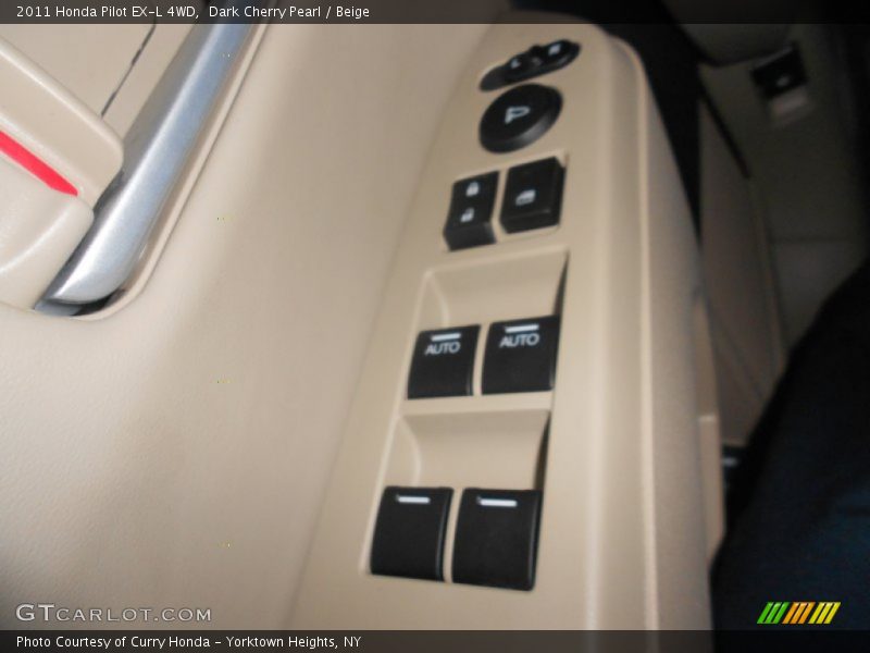 Dark Cherry Pearl / Beige 2011 Honda Pilot EX-L 4WD