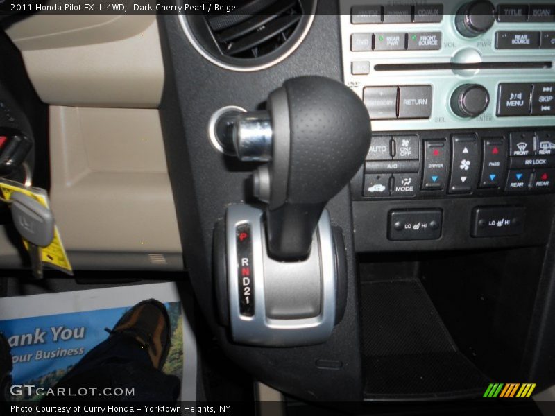 Dark Cherry Pearl / Beige 2011 Honda Pilot EX-L 4WD