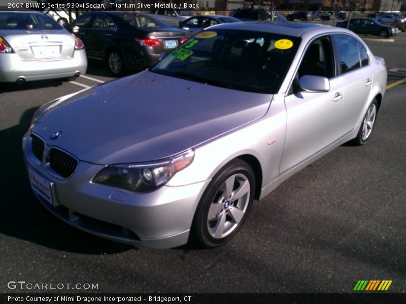 Titanium Silver Metallic / Black 2007 BMW 5 Series 530xi Sedan