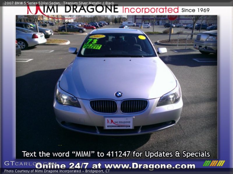 Titanium Silver Metallic / Black 2007 BMW 5 Series 530xi Sedan
