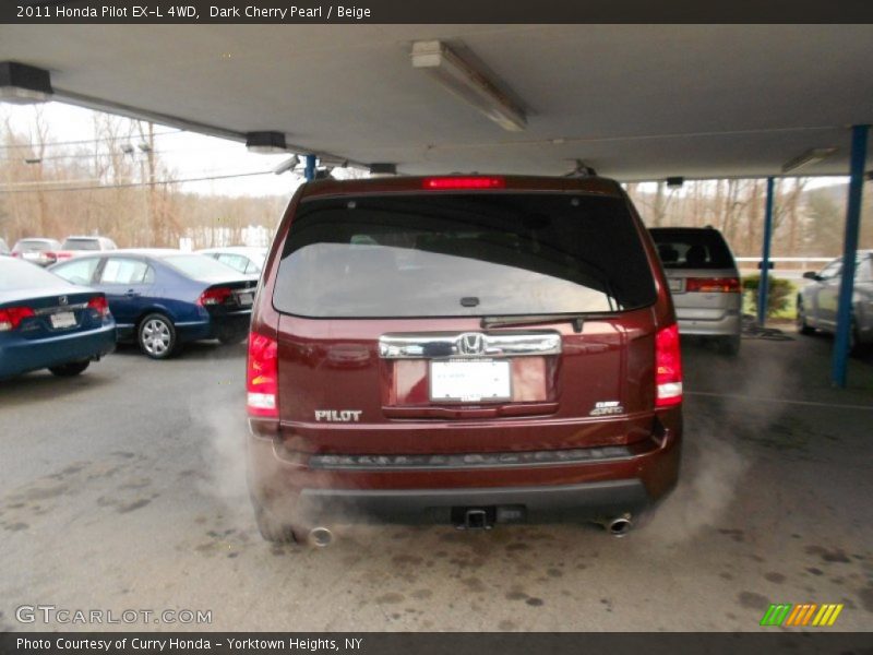 Dark Cherry Pearl / Beige 2011 Honda Pilot EX-L 4WD