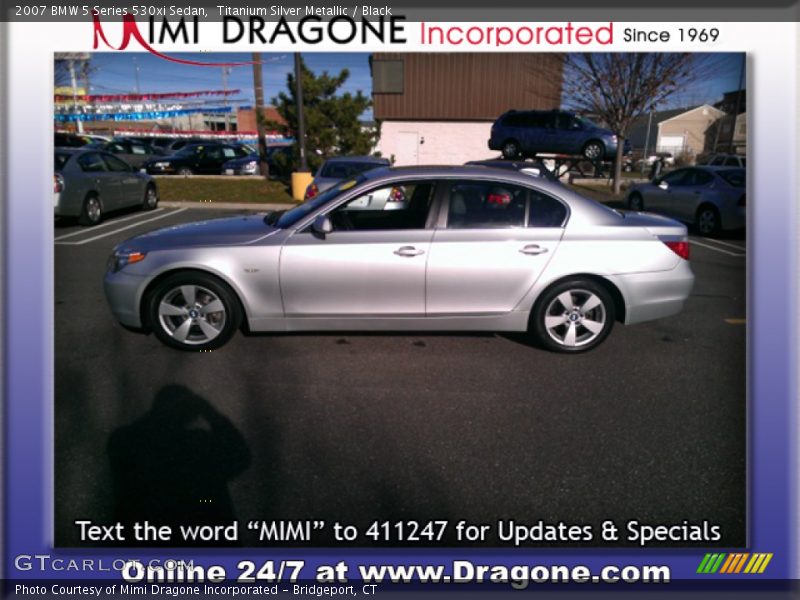 Titanium Silver Metallic / Black 2007 BMW 5 Series 530xi Sedan