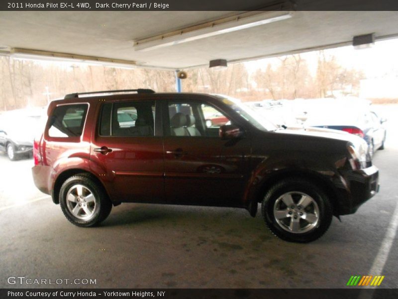 Dark Cherry Pearl / Beige 2011 Honda Pilot EX-L 4WD