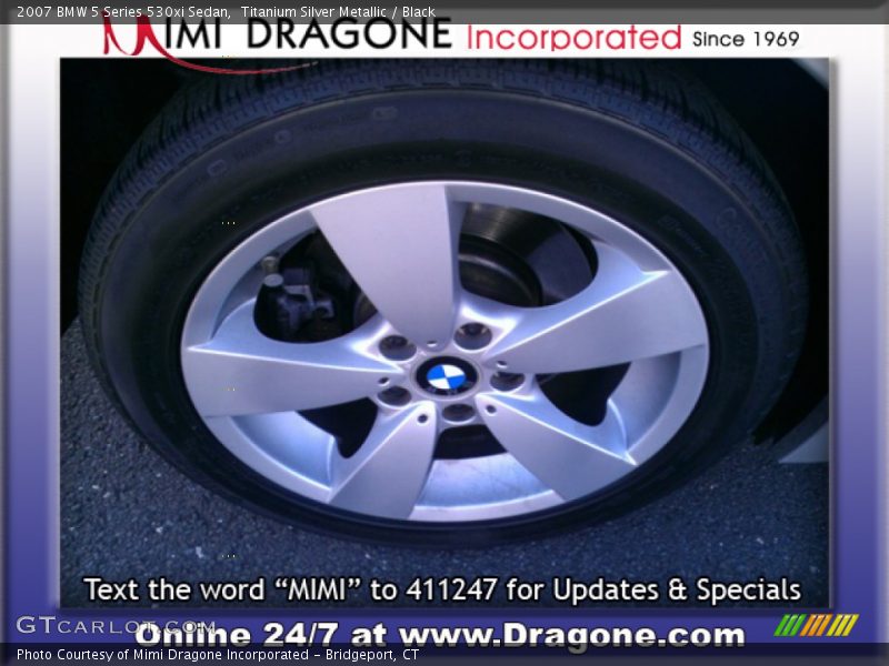 Titanium Silver Metallic / Black 2007 BMW 5 Series 530xi Sedan