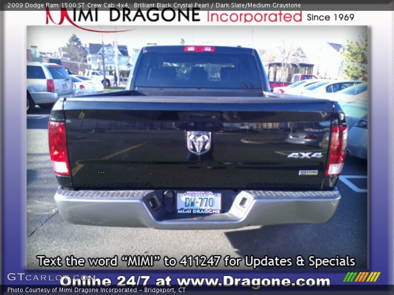 Brilliant Black Crystal Pearl / Dark Slate/Medium Graystone 2009 Dodge Ram 1500 ST Crew Cab 4x4