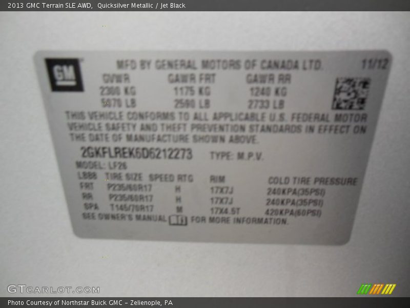 Quicksilver Metallic / Jet Black 2013 GMC Terrain SLE AWD