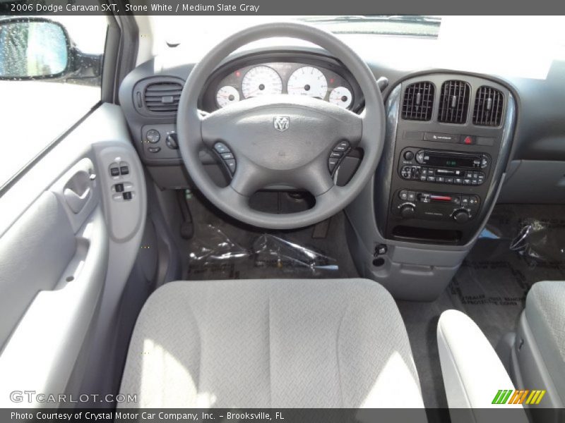 Stone White / Medium Slate Gray 2006 Dodge Caravan SXT