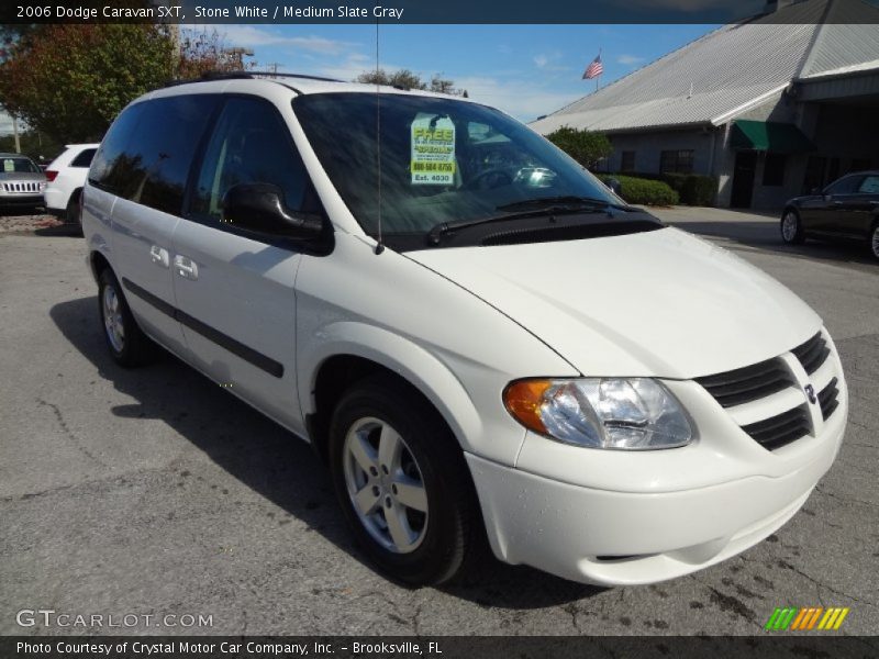 Stone White / Medium Slate Gray 2006 Dodge Caravan SXT