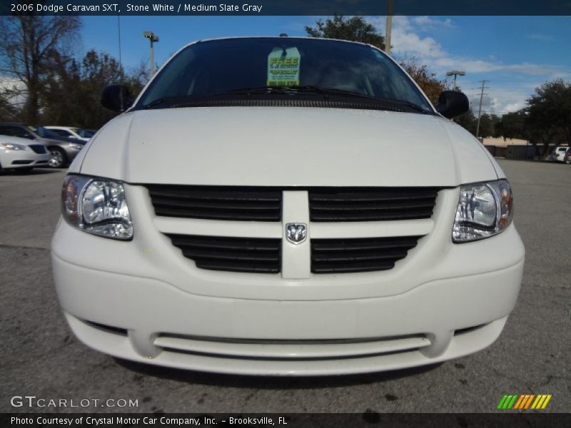 Stone White / Medium Slate Gray 2006 Dodge Caravan SXT
